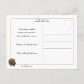 キュートヴィンテージファームガールと感謝祭トルコ ポストカード (裏面)