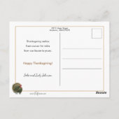 キュートヴィンテージファームガールと感謝祭トルコ ポストカード (裏面)