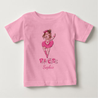 キュートヴィンテージプリンセスベビーバレリーナパーソナライズされた ベビーTシャツ