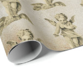 キュートヴィンテージベビーケルビキュピッドエンジェルズクラフト紙 ラッピングペーパー (ロールコーナー)