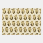 キュートヴィンテージベビーケルビキュピッドエンジェルズクラフト ラッピングペーパーシート (正面2)