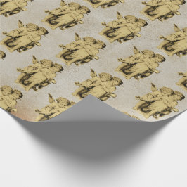 キュートヴィンテージベビーケルビキュピッドエンジェルズクラフト ラッピングペーパー