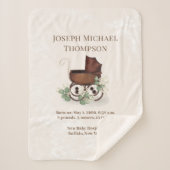 キュートヴィンテージベビー統計ユーカリベビーキャリッジ シェルパブランケット (正面)