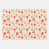 キュートヴィンテージミニマルパステルメリークリスマス ラッピングペーパーシート (正面3)