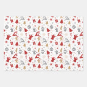 キュートヴィンテージミニマルパステルメリークリスマス ラッピングペーパーシート (正面)