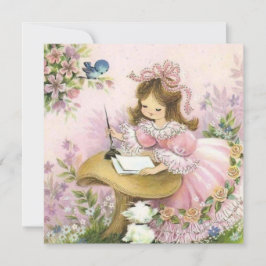 キュートヴィンテージ小さな女の子オンキノコ