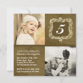 キュートヴィンテージ小さな女の子誕生日招待状 招待状 (正面)