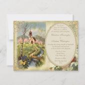 キュートヴィンテージ教会結婚式招待状 招待状 (裏面)