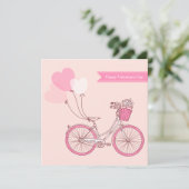 キュートヴィンテージ自転車ハッピーバレンタインデー シーズンカード (スタンド正面)