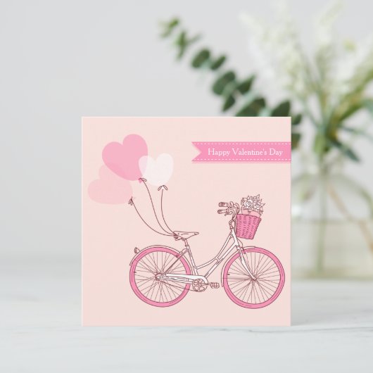 キュートヴィンテージ自転車ハッピーバレンタインデー シーズンカード (スタンド正面)