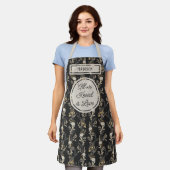 キュートヴィンテージ金ゴールドフローラホリデーベーキング エプロン (着用した状態)