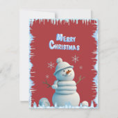 キュートヴィンテージ雪だるま霜の降りた応援ホリデーカード ノートカード (正面)