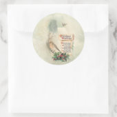 キュートヴィンテージ（鳥）ショウジョウコウカンチョウオンホリーブランチ ラウンドシール (バッグ)