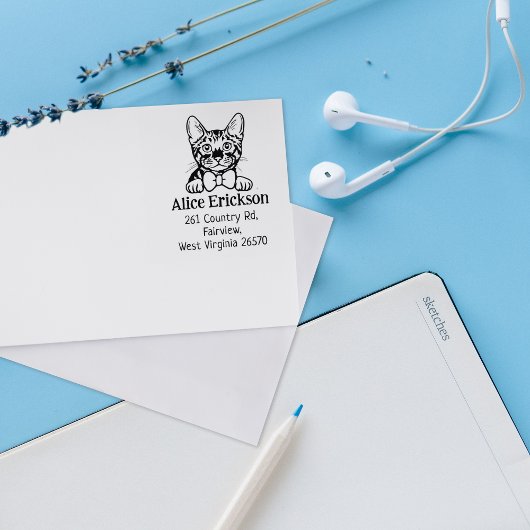 キュートーガーキャット差出人住所 ラバースタンプ