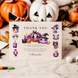 キュート不気味な2ndバースデーハロウィンパステルかわいい サンキューカード
