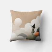 キュート不気味ウィッチアートハロウィーン子供部屋 クッション (裏面)