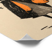 キュート不気味ウィッチガールレトロハロウィーン子供部屋 ポスター (角)