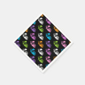 キュート不気味スケルトン復活祭バニーパターン スタンダードカクテルナプキン (角)