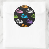 キュート不気味スケルトン復活祭バニーパターン ラウンドシール (バッグ)