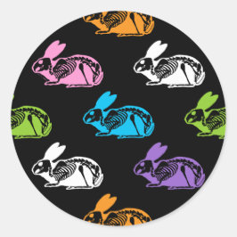 キュート不気味スケルトン復活祭バニーパターン ラウンドシール