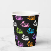 キュート不気味スケルトン復活祭バニーパターン 紙コップ (裏面)