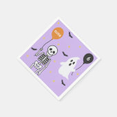 キュート不気味スケルトン&幽霊バースデーパーティー スタンダードカクテルナプキン (角)