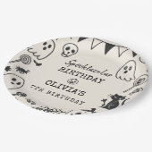 キュート不気味スケルトン&幽霊子供の誕生日 ペーパープレート (アングル)