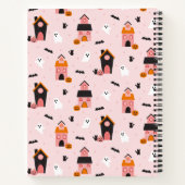 キュート不気味ハロウィン幽霊のよく出るハウスパーソナライズされた ノートブック (裏面)