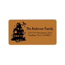 キュート不気味ハロウィン幽霊のよく出るハウス&こうもり