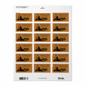 キュート不気味ハロウィン幽霊のよく出るハウス ラベル (フルシート)