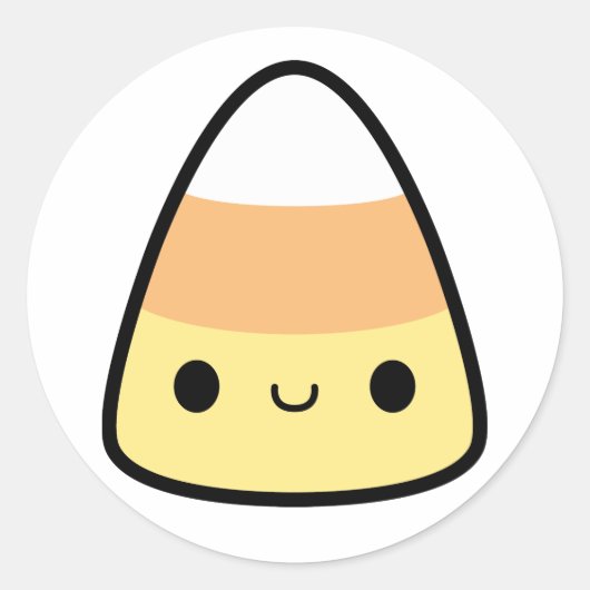 キュート不気味ハロウィーンかわいいキャンディーコーンクラシックRo ラウンドシール (正面)