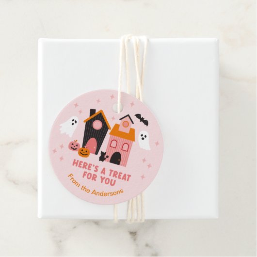 キュート不気味ハロウィーン幽霊のよく出るハウス フェイバータグ (インサイチュ)