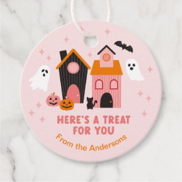 キュート不気味ハロウィーン幽霊のよく出るハウス フェイバータグ