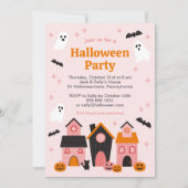 キュート不気味ハロウィーン幽霊のよく出るハウス 招待状 (正面)