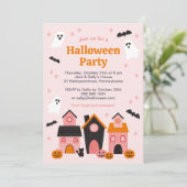 キュート不気味ハロウィーン幽霊のよく出るハウス 招待状 (スタンド正面)