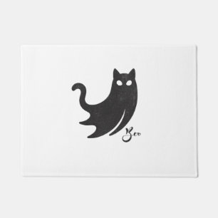 キュート不気味ブラック猫好きブハロウィンゴーリス ドアマット