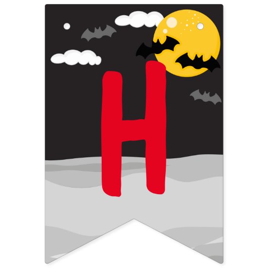 キュート不気味ヴァンパイアガールハロウィーン子供の誕生日 バンティングフラッグ (第2の旗)