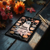 キュート不気味幽霊お洒落フローラハロウィーン カード