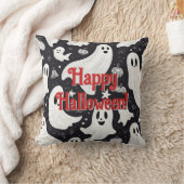キュート不気味幽霊ハロウィーン白黒 クッション (ブランケット)