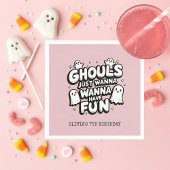 キュート不気味幽霊ハロウィーン誕生日 スタンダードカクテルナプキン