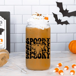 キュート不気味幽霊ハロウィーン ガラス缶