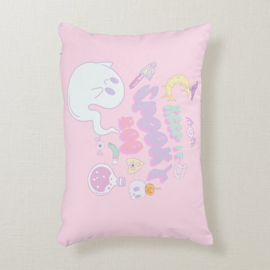 キュート不気味幽霊&集団パステルハロウィーン アクセントクッション (正面(垂直))