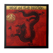 キュート中国のドラゴンイヤー〔占星術の〕十二宮図誕生日スクエアCT タイル (正面)