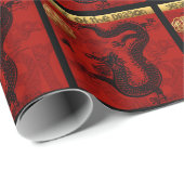 キュート中国のドラゴンイヤー〔占星術の〕十二宮図誕生日WP1 ラッピングペーパー (ロールコーナー)