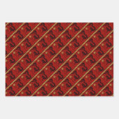 キュート中国のドラゴンイヤー〔占星術の〕十二宮図誕生日WP3P ラッピングペーパーシート (正面2)