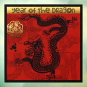 キュート中国のドラゴンニューイヤー〔占星術の〕十二宮図誕生日SqWC ウィンドウサイン (シート3)