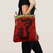 キュート中国のドラゴン新年〔占星術の〕十二宮図誕生日TB トートバッグ (クローズアップ)