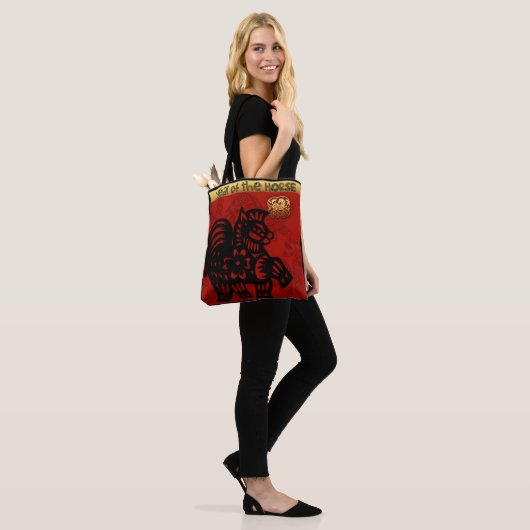 キュート中国のホース新年〔占星術の〕十二宮図誕生日TB トートバッグ (モデル)