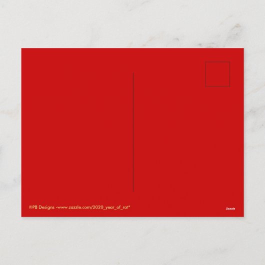 キュート中国のラットイヤー2020〔占星術の〕十二宮図誕生日HPostC シーズンポストカード (裏面)