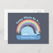 キュート今日の鯨の日のパン素晴らしになる、良い雰囲気 ポストカード (正面/裏面)